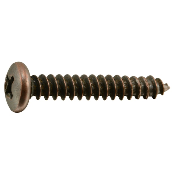Midwest Fastener Sheet Metal Screw, #8 x 1 in, Bronze Plated Steel Pan Head Phillips Drive, 35 PK 35948 - main